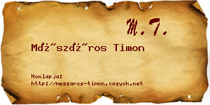 Mészáros Timon névjegykártya