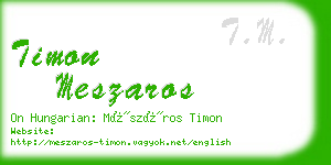 timon meszaros business card